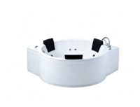 Baignoire d'angle en acrylique avec robinet, baignoire triangulaire avec mitigeur pour salle de bain à domicile