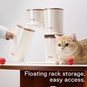 ANYA <span class=keywords><strong>4</strong></span> 팩 밀폐 직사각형 보관 용기 쌓을 수있는 플라스틱 애완 동물 개 고양이 음식 항아리 주최자 식품 보관용 빈 뚜껑 포함 - Product Image 3