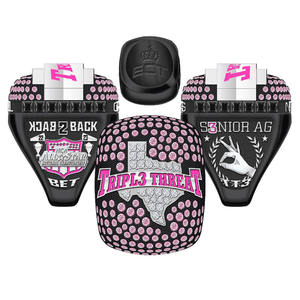 Anillos de campeonato deportivos de metal esmaltados dorados y plateados con logotipo personalizado - Product Image 1