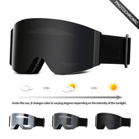 Masque de ski magnétique avec verres photochromiques polarisés, double couche, vision large, professionnel, pour snowboard et sports de neige, logo personnalisé
