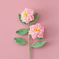 Bouquet de fleurs tricotées multicolores en coton laitier fait main, motif gardénia, idéal pour la décoration de la maison, les mariages et les cadeaux (vente en gros)