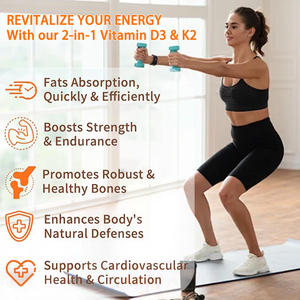 Capsule di <span class=keywords><strong>Vitamina</strong></span> <span class=keywords><strong>D3</strong></span>+K2 con Olio di Cocco per Adulti, Certificato GMP, OEM ODM, Etichetta Privata, Confezione da 180 Pezzi - Product Image 5