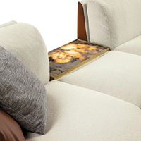 Juego de Sofás en Forma de L de Cuero Genuino Moderno para Sala de Estar Modular Extra Grande, Muebles Personalizables para Apartamento y Villa