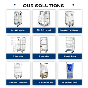Conteneur mobile pliable en acier Q235 de haute qualité TER, électrozingué, capacité de charge de 500 kg, cage en treillis métallique empilable pour le stockage - Product Image 1