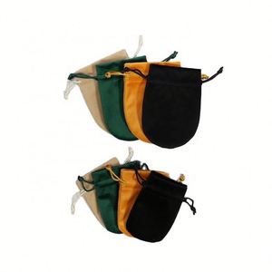 High Quality Custom Luxury Velvet Jewelry Pouch Drawstring Closure Dustproof <b>Recyclable</b> Screen Printed for Rings Watches - Product Image 1