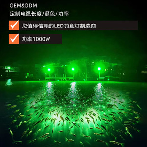 Luz de Pesca de 1000W, LED Verde, IP65, Aleación de Aluminio, Alta Potencia, Impermeable, Lámpara para Atraer Peces en Barcos - Product Image 4