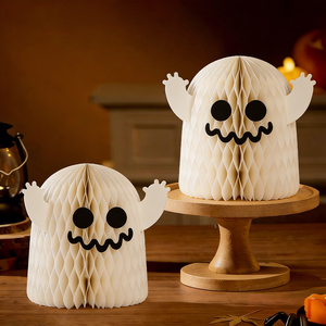 Décoration fantôme pour la Touche-Grande-Dame, Ornement fantôme en papier, Décoration de table effrayante pour Halloween, pour la maison, les fêtes et la maison hantée - Product Image 4