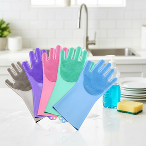 Silicone <b>Thin</b> Waterproof Household <b>Gloves</b> Multifunctional Kitchen Cleaning Dishwashing Pet Bathing Women's - Product Image 5