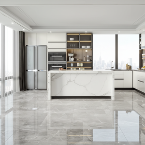 섬이있는 현대 대형 주방 캐비닛 세트 풀 세트 수도꼭지 액세서리를 포함한 친환경 주방 캐비닛 - Product Image 6