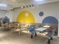 GUANGWEI Table et chaise de cantine scolaire de haute qualité, mobilier de restaurant, table et chaise de salle à manger pour quatre personnes, cantine étudiante