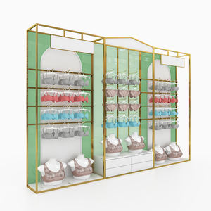 Negozio di costumi da bagno in stile italiano scaffali da parete per reggiseno in metallo scaffale dorato mobili da esposizione per negozio al dettaglio - Product Image 3