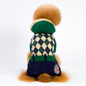 Veste d'hiver pour <span class=keywords><strong>chien</strong></span> en <span class=keywords><strong>polaire</strong></span>, manteau chaud rembourré pour <span class=keywords><strong>chien</strong></span>, style britannique à carreaux, vêtements pour chiots de petite et moyenne taille - Product Image 5