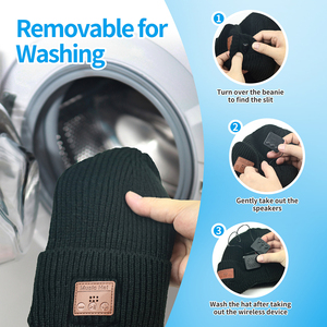 Mũ len <span class=keywords><strong>Bluetooth</strong></span> Unisex tích hợp tai nghe không dây, loa stereo, micro, giữ ấm - Product Image 6