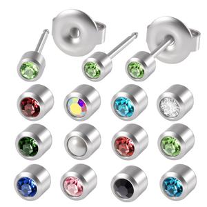 <span class=keywords><strong>Orecchini</strong></span> a bottone in acciaio chirurgico Birthstone Gem <span class=keywords><strong>orecchini</strong></span> oro/<span class=keywords><strong>argento</strong></span> Studs Tragus cartilagine Body Jewelry Suit Piercing Gun - Product Image 5