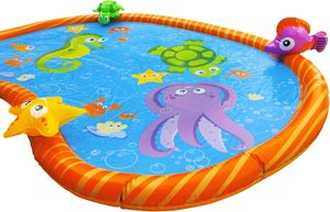 Tapis aquatique en PVC sur le thème de l'océan avec design d'animaux marins pour les enfants, jeux d'eau d'été dans la cour, 58x42 pouces - Product Image 2