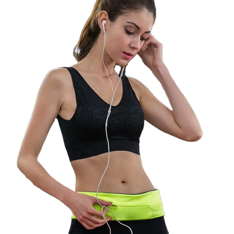Colorful Fashion Three Pocket Universal Elastic Fitness Sporting Flip Running Belt Bag Waist Pack