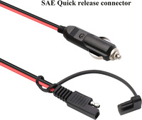 3-Meter-Zigarettenanzünder-zu-SAE-Kabel 16AWG 12V/24V DC-Stromkabel mit 10A Sicherung und EIN/AUS-Schalter für Auto, Wohnmobil, Motorrad, Solar