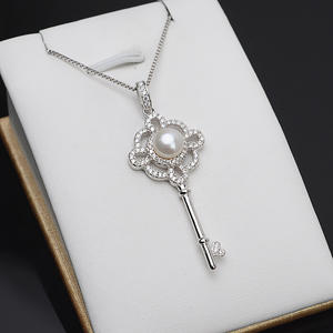 Cabeza de Colgante de Plata 925, 6-7 mm, Colgante Femenino con Perla, Accesorio de Joyería DIY, Soporte Vacío Semiterminado para Incrustaciones 702 - Product Image 3