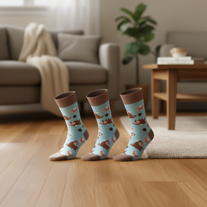 ถุงเท้าผ้าฝ้ายลายการ์ตูนตลกสำหรับผู้ชายสวมใส่สบายๆทุกวัน 3 คู่ ฤดูใบไม้ผลิ ความหนามาตรฐาน ดีไซน์แบบถัก - Product Image 2