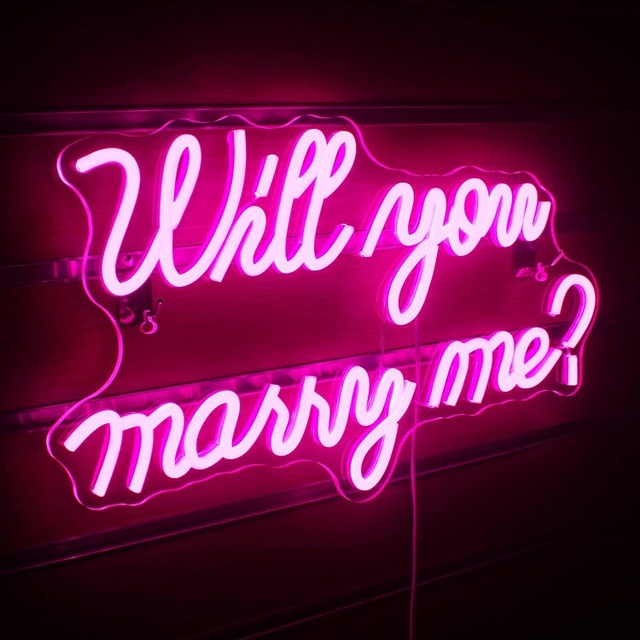 Will You Marry Me Neon Sign Led Illuminated Advertising Light Engaged Acrylic Signboard Custom Neon Signs for Wedding Bar Clubs