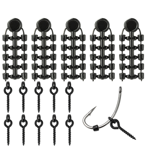 LUSHAZER 70 pcs/set Carp Fishing Screw Swivel Stopper Beads Set Rig Accessories Hook Bait Holder Anti emmêlement Connector Tackle - Product Image 1