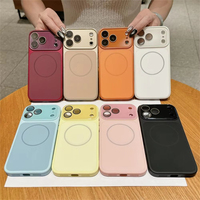 Coque magnétique en silicone liquide originale pour iPhone 18 Pro 17 16 Pro 15 Pro Max avec protection d'appareil photo à changement instantané et finition mate