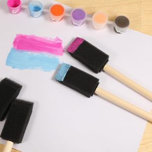 Pinceaux en mousse pour jardin d'intérieur avec manche en <span class=keywords><strong>bois</strong></span> pour la <span class=keywords><strong>peinture</strong></span>, le teintage, le vernissage, avec motif floral - Product Image 6