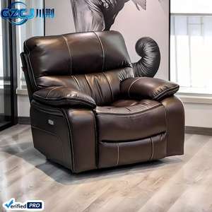 Sofá Reclinable de Cuero de Lujo de Una Plaza, Ajustable, Ergonómico, Relleno de Esponja, Patas de Acero Inoxidable, <span class=keywords><strong>Muebles</strong></span> para Sala de Estar/Apartamento - Product Image 1