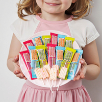 Vente en gros de bonbons Sucette en tablette de lait en forme de crème glacée de marque privée personnalisée avec sucre à éclater mélangé Jouet de bonbons pour enfants ODM/OEM