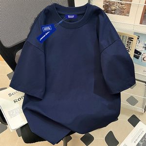 Nouveau T-shirt tricoté surdimensionné pour homme 2025 – Respirant, doux, en pur coton, col uni brodé, haute qualité, décontracté - Product Image 3