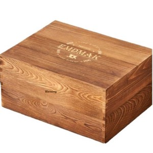 Cassetta in <span class=keywords><strong>Legno</strong></span> Rettangolare Intagliata su Misura con Vano Porta Ghiaccio per Bicchieri da Whisky e Vino - Product Image 3