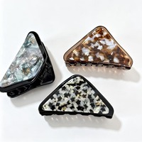 Nouvelles pinces à cheveux triangulaires en acétate à imprimé léopard, style coréen, doux et cool, vente en gros pour femmes