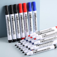 Marqueur effaçable pour tableau blanc, à base d'eau, coloré, stylo pour tableau noir, stylo à pointe épaisse noir et rouge pour tableau de dessin