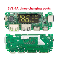 Module de batterie externe à charge rapide 2.4A, carte d'alimentation mobile double USB 2.1A, amplificateur de tension 5V pour batterie lithium 18650