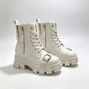 Botines de mujer de piel sintética con punta redonda, antideslizantes, impermeables, con suela de goma, para todas las estaciones, botas de nieve para mujer. - Product Image 2