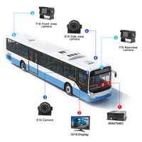 Sistema de Monitoreo de Punto Ciego MDVR 4G de 4 Canales, Sistema de Cámara para Auto ADAS 360, Pantalla para Auto, Dashcam, GPS, WiFi, Vehículo