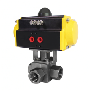 Vanne à bille en acier inoxydable 304 COVNA DN25 1 pouce 3 voies à port en L 3000 PSI haute pression avec actionneur pneumatique - Product Image 3