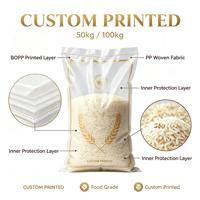 Emballage plastique en polypropylène, sac tissé en PP de 10 kg, 20 kg, 25 kg, sac tissé en PP de 50 kg pour riz, farine, engrais, semences, céréales, farine
