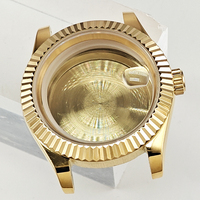 Boîtier de montre de luxe pour homme de haute qualité, accessoires en acier inoxydable, boîtier doré, montre modifiée, montre DD