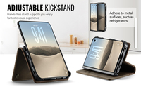 Étui de téléphone avec charge sans fil CaseMe pour iPhone Duo, portefeuille en cuir pliable, étui pour téléphone portable avec porte-cartes de crédit pour iPhone Duo, étui avec support