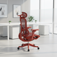 Chaise de bureau ergonomique de luxe entièrement en maille, dossier haut, avec support lombaire réglable, pivotante, conforme à la norme BIFMA