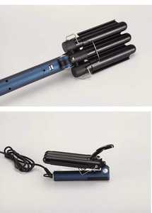 Fers plats meilleurs bigoudis LCD personnalisés <span class=keywords><strong>fer</strong></span> à <span class=keywords><strong>friser</strong></span> pour boucles rouleaux métal cheveux bigoudi dames 3 baril cheveux bigoudi <span class=keywords><strong>fer</strong></span> - Product Image 2