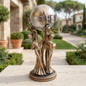 Il mondo della statua in bronzo a grandezza naturale intagliato a mano a buon mercato all'ingrosso personalizzato è il tuo artigianato in metallo per la fusione della tecnica di decorazione domestica - Product Image 6