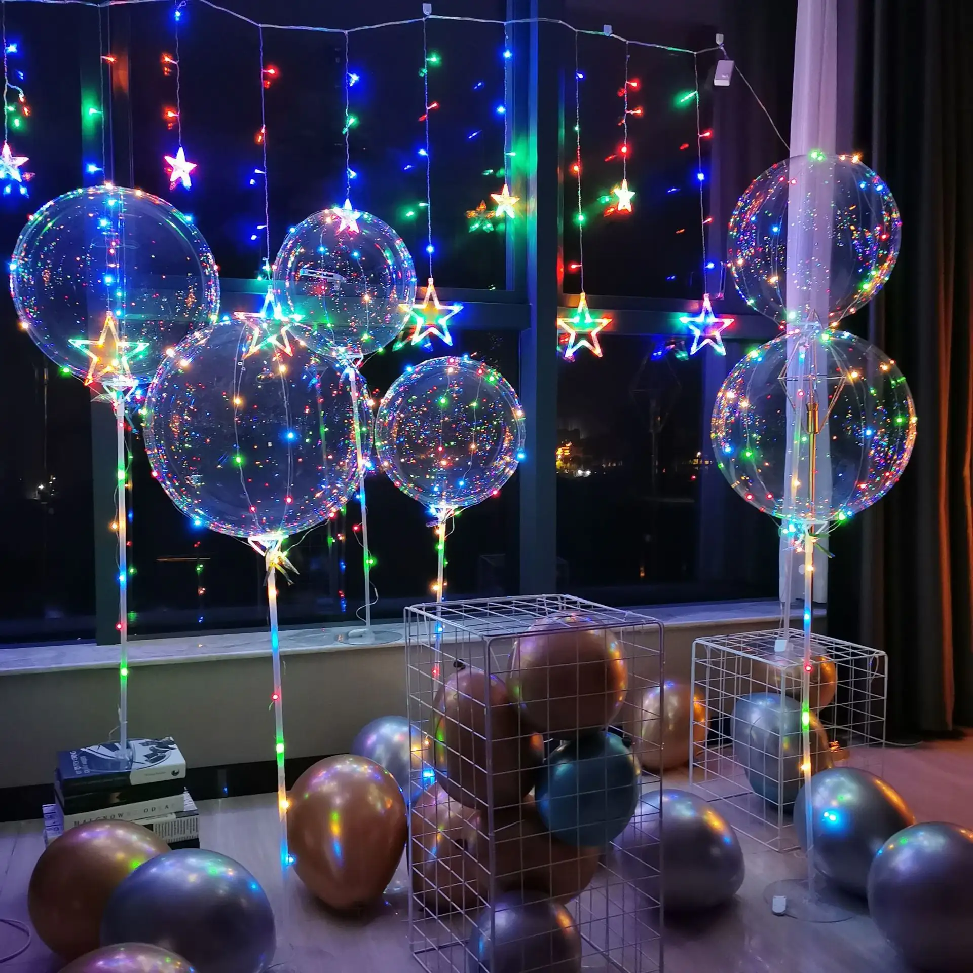 Ballon Bobo à LED transparent 18/20/24/36 pouces pour décoration de fête de mariage