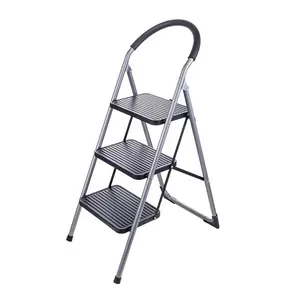 3梯凳折叠梯凳钢梯子，带手柄防滑坚固宽踏板钢梯