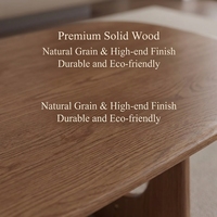 Table basse ovale moderne en bois massif avec base en U sculpturale, mobilier durable et écologique pour salon, bureau, chambre et salle à manger
