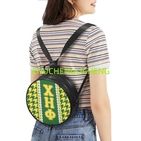 Sac rond en tissu réutilisable Sorority Chi Eta Phi PU pour femme, sac de shopping de sororité en gros, sac de week-end de haute qualité
