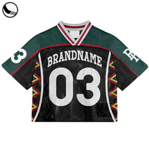 Kundenspezifisches Herren Boxy <span class=keywords><strong>Jersey</strong></span> T-Shirt im Streetwear- und Sportswear-Stil mit Personalisierter Polyester-Stickerei und Sublimationsdruck, American-Football-Trikot - Product Image 2