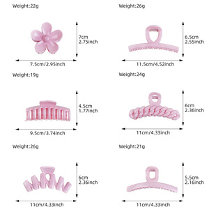 Qianjin OEM, Лидер продаж, глянцевый розовый пластиковый зажим для волос, однотонный пластиковый зажим для волос с крупными цветами, Волнистый зажим для волос для женщин - Product Image 6