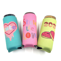 Refroidisseur de canette de bière Skinny de couleur personnalisée Refroidisseur de canette personnalisé mince 12OZ Refroidisseur de canette en néoprène